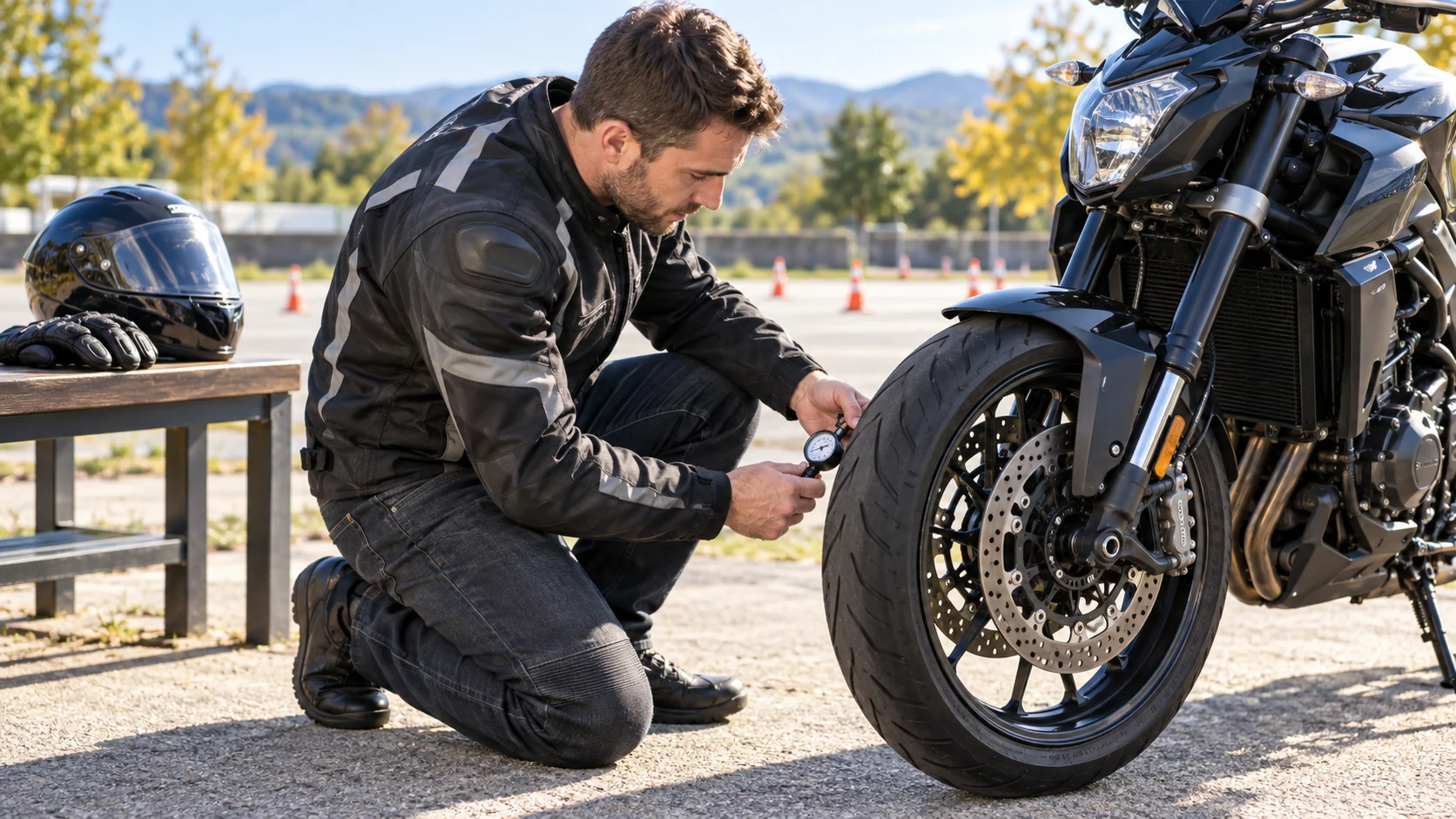 Sürüş öncesi motosiklet lastik kontrolü